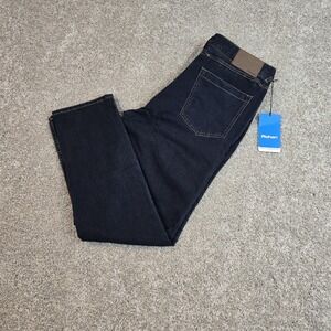 Rohan Taper Leg  Dark Wash Jeans Mens 38x32 Regular  Hidden Zip Pocket New